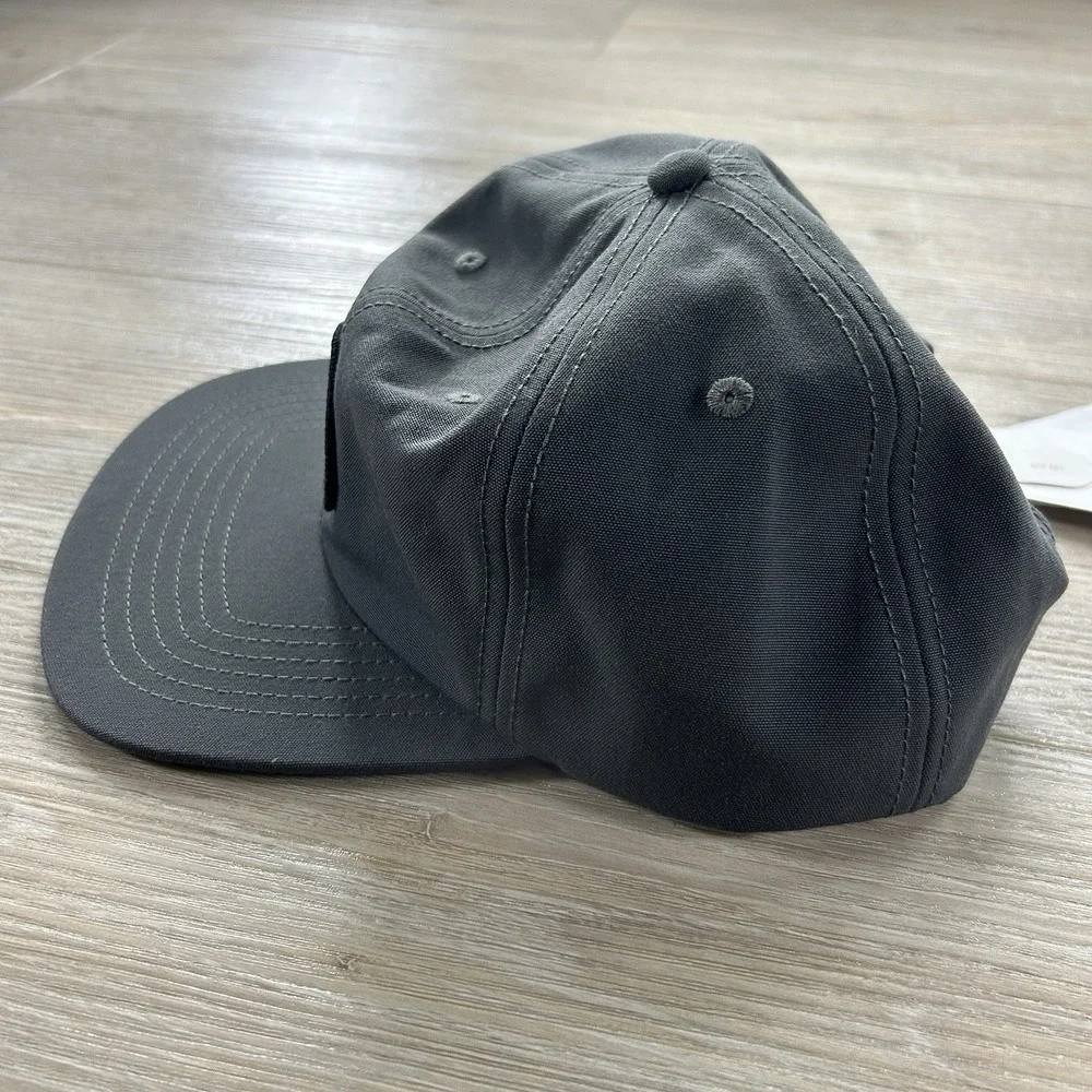 PrAna Gazin Patch Hat Cap Snapback Charcoal Mens One Size Logo Baseball Hat